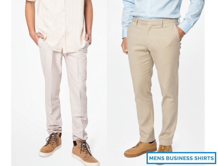 Mens cotton linen blend chinos
