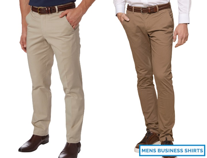 Mens stretch cotton twill chinos