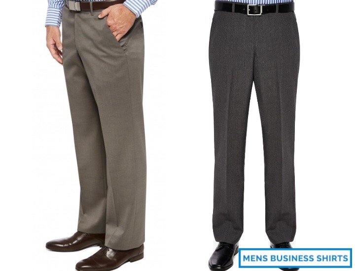 Mens wool blend dress trousers
