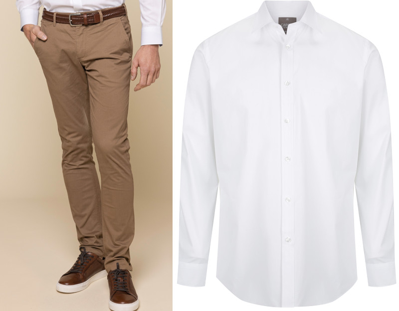 Cotton Stretch Chino with White Shirt