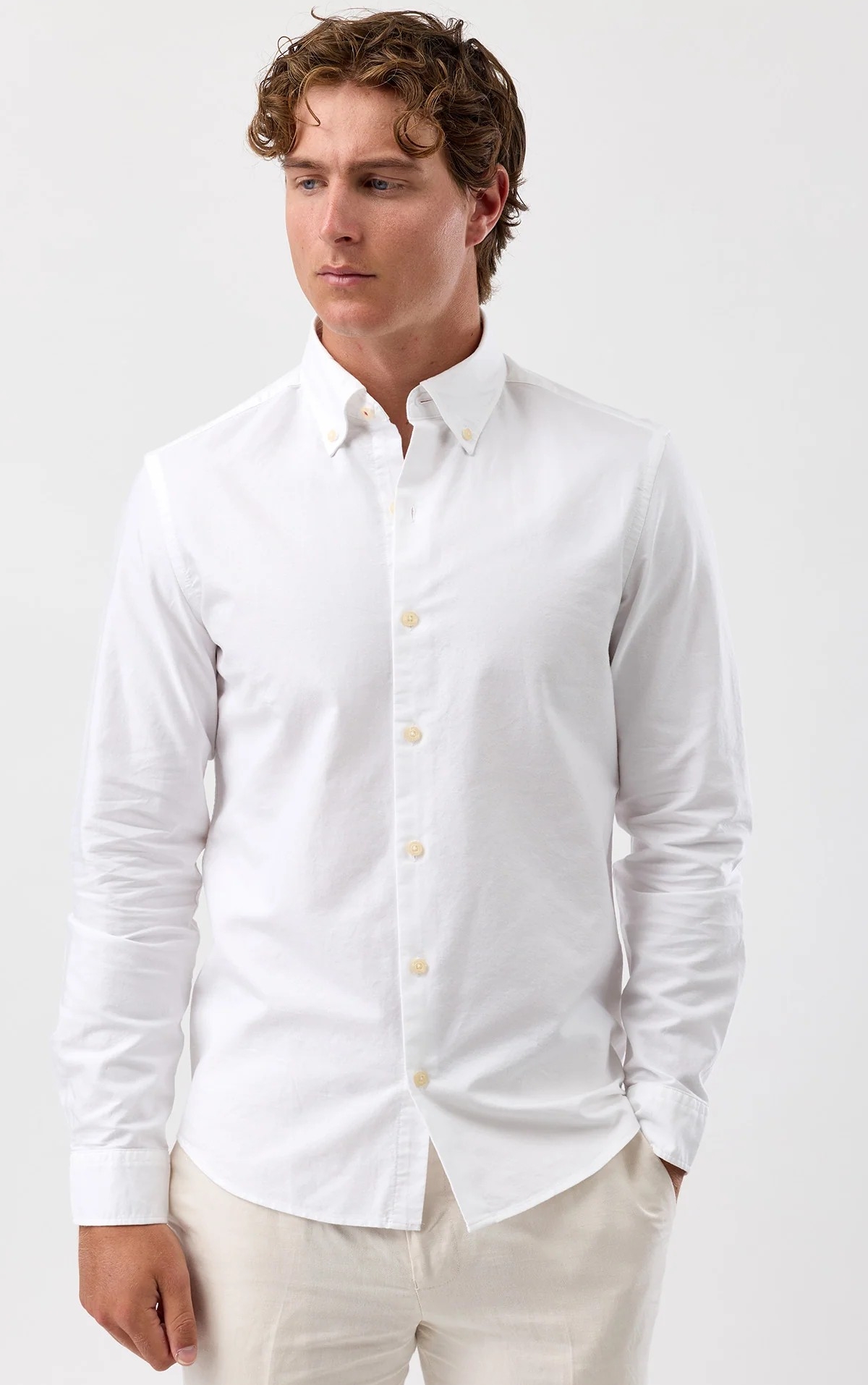 Brooksfield white button down shirt slim