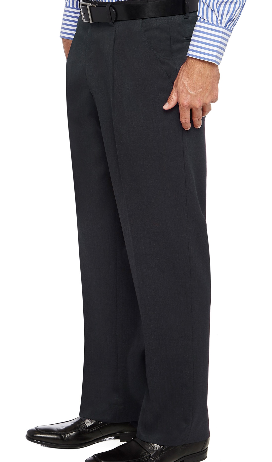 Big mens City Club wool blend pleat trouser char