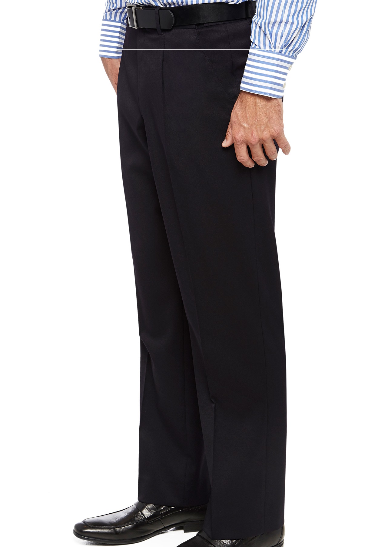 Big mens City Club wool blend pleat trouser navy