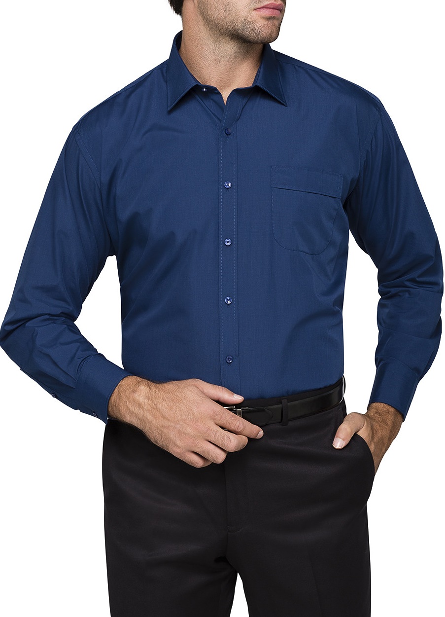 Big Mens Van Heusen Shirt Plain Navy
