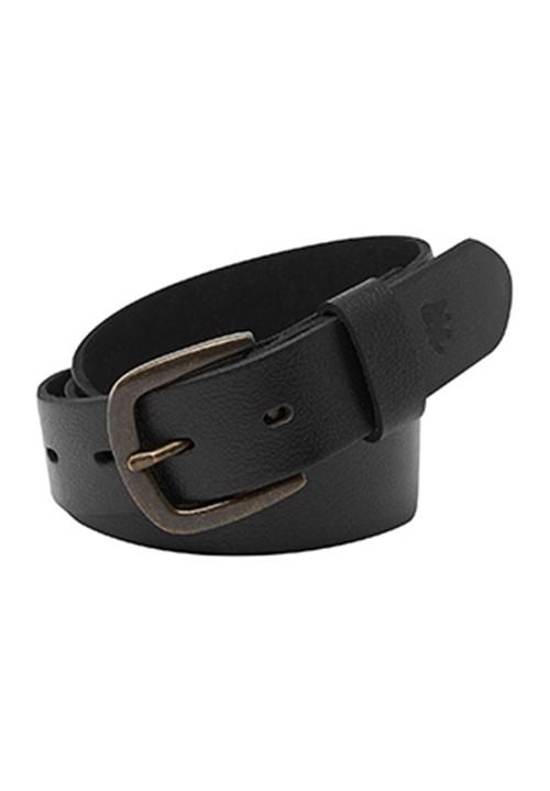 black leather casual belt