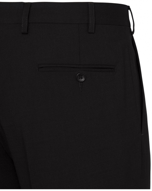 Black Wool Blend Mens Dress Trouser