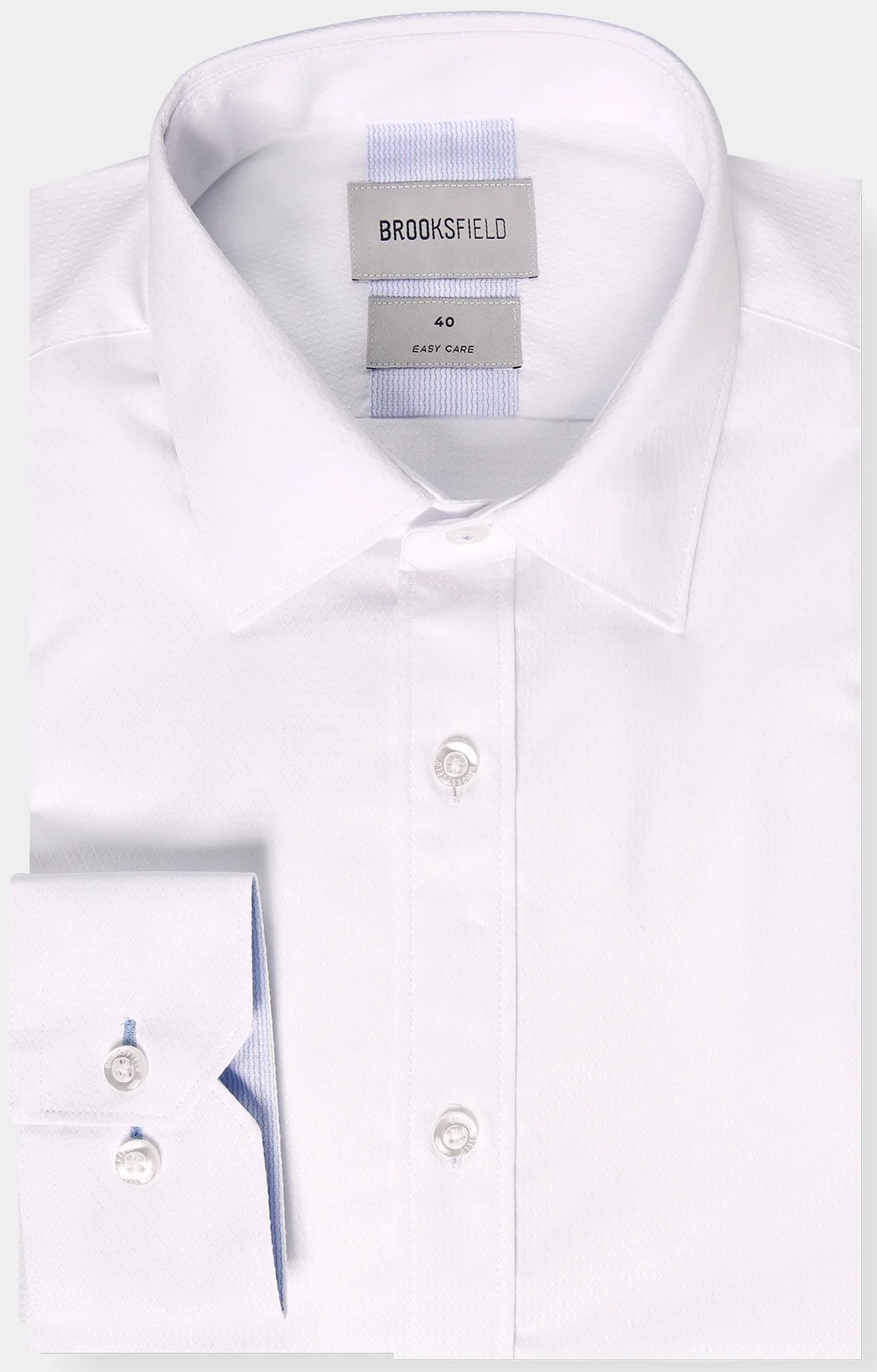 Brooksfield Textured White mens shirt