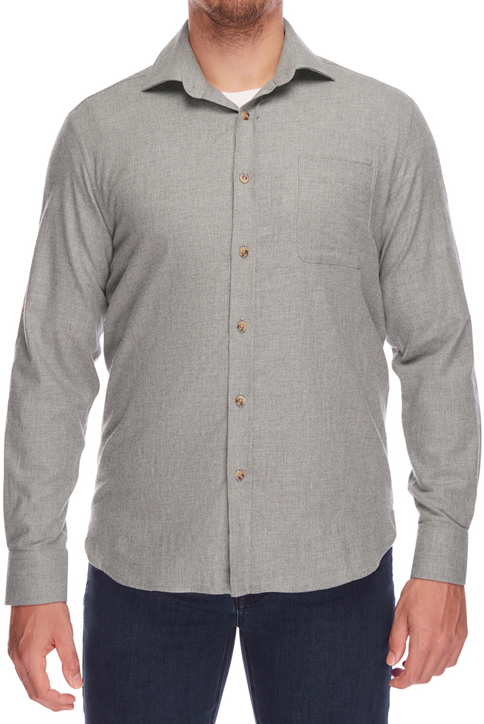 cotton and wool shirt grey