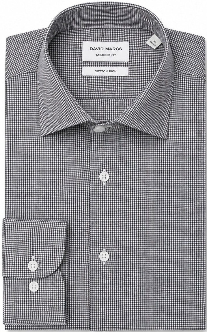 David Marcs Tailored Fit Check Shirt
