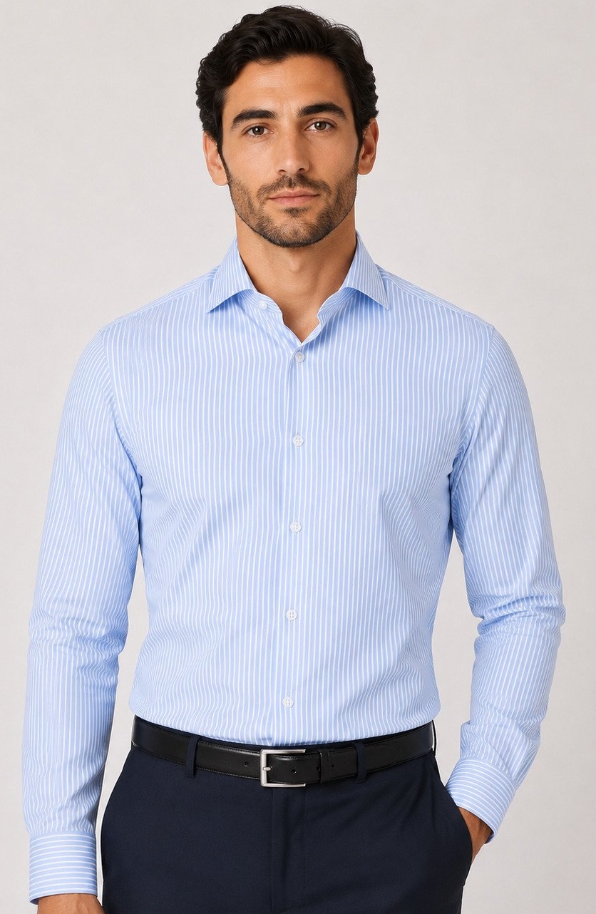 David Marcs Tailored Fit Striped Shirt