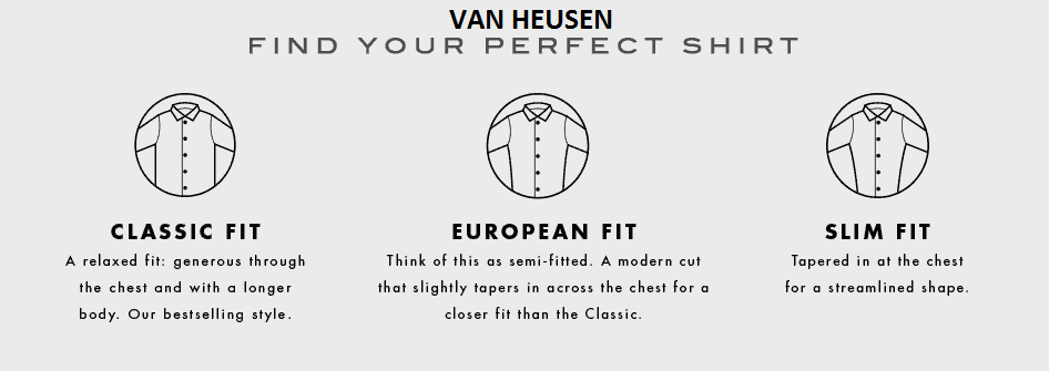 Van Heusen Fit Guide
