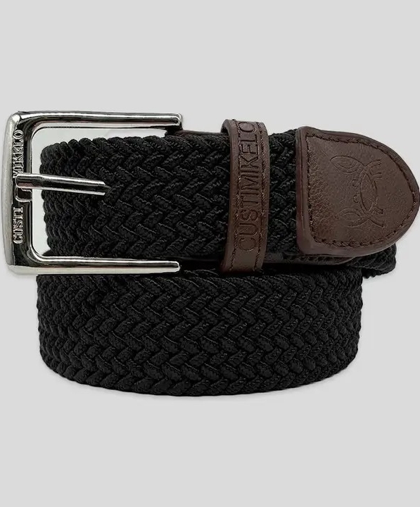 Mens black webbing belt