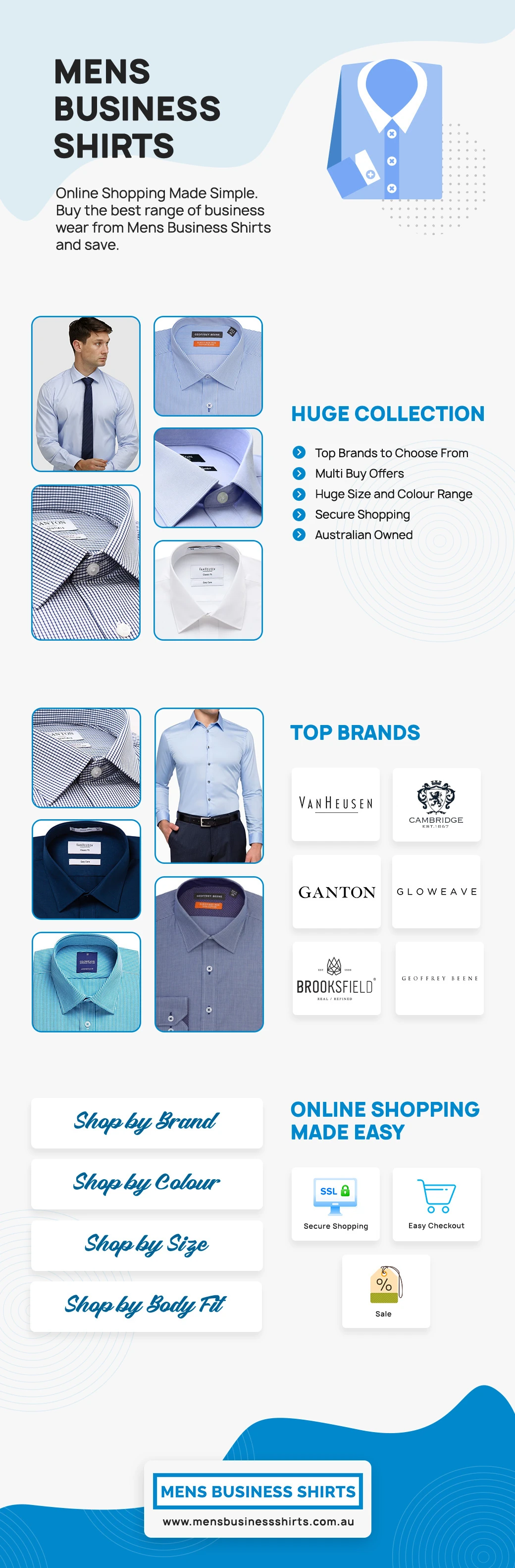 Mens Business Shirts Infographics