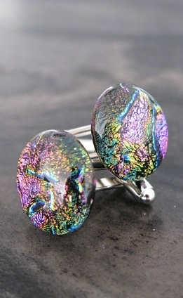 Mens Glass Cufflinks