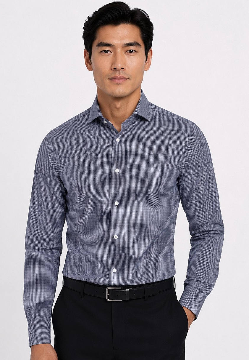micro check dress shirt