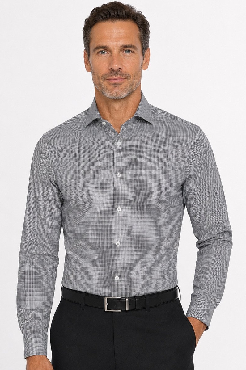 micro check dress shirt