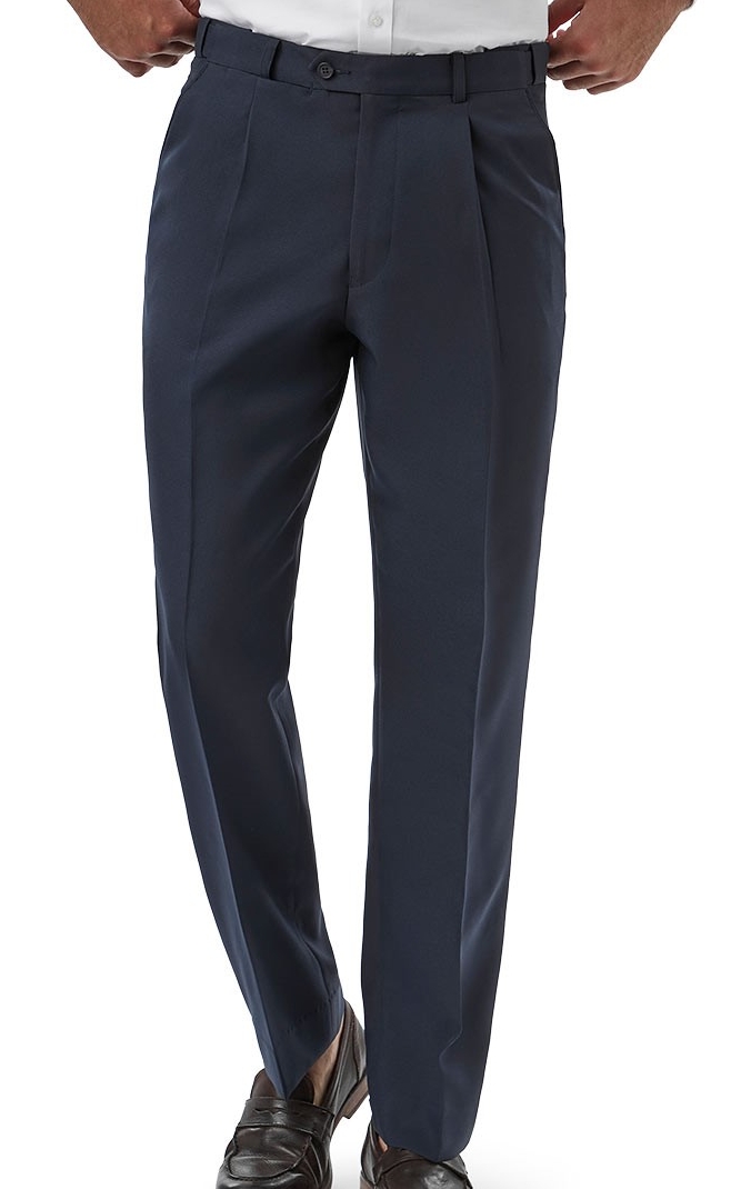 Pleated City Club navy pant