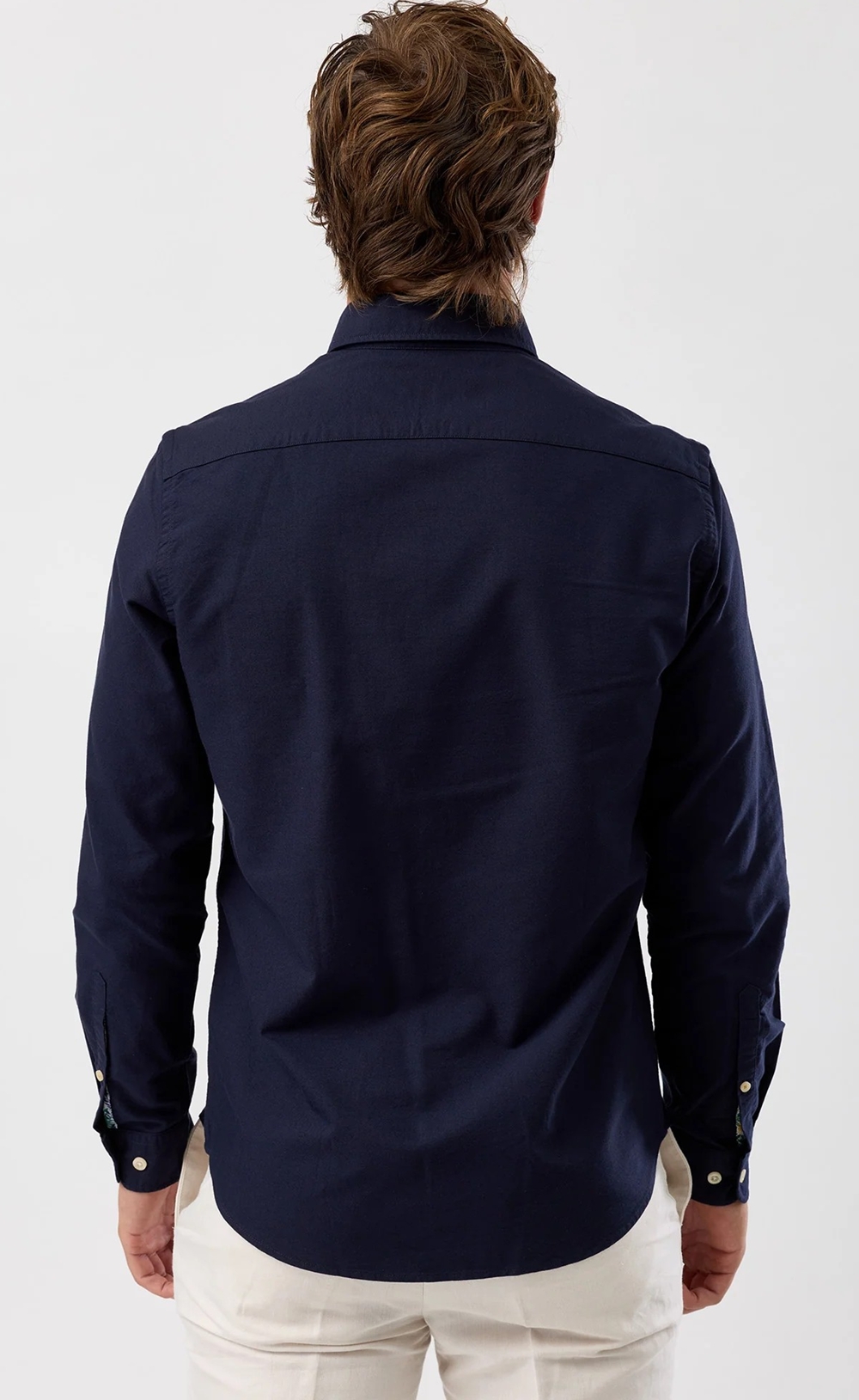 rear view oxford navy shirt
