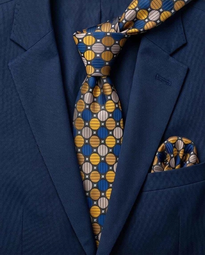 Tie combo navy and gold in box