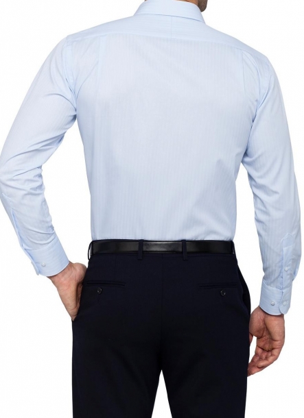 Van Heusen Self Stripe Light Blue Dress Shirt