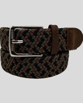 Brpwn Navy Khaki Mix Webbing Belt