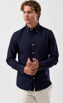 RELAXED SLIM FIT Button Down Oxford Shirt Navy. Sizes 37cm to 54cm