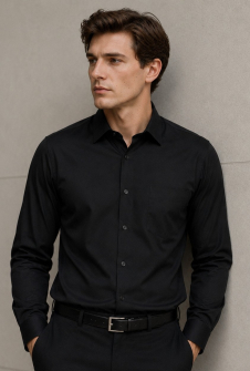 David Marcs Black Business Shirt