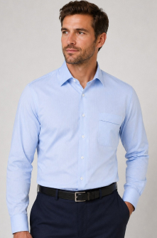 CLASSIC FIT David Marcs Cotton Rich Easy Care Shirt. Sizes 37cm to 56cm