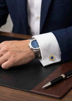 Round mens cufflinks