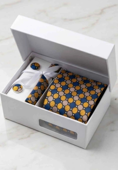 Tie combo navy gold in box