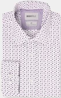 Brooksfield Lilac retro print shirt