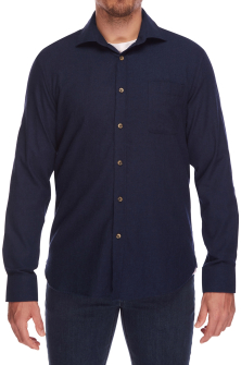 cotton and wool shirt navy