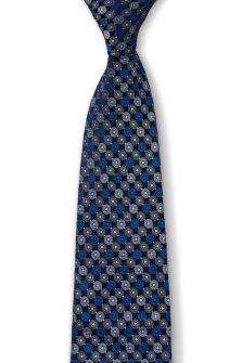 Woven geometric silk tie